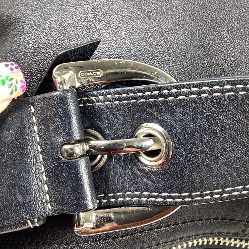 Coach Y2K‎ #13730 Vintage Soho Black Leather  Shoulder Bag with Silver Purse - Picture 7 of 14